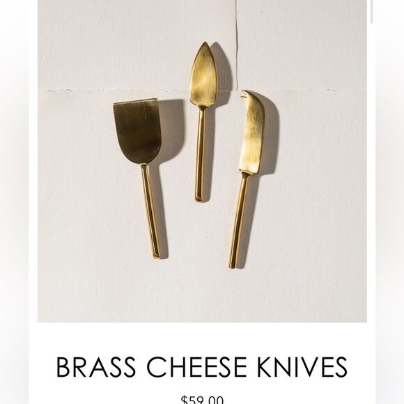 Epicure gold brass tone cheese knives - Picture 1 of 7